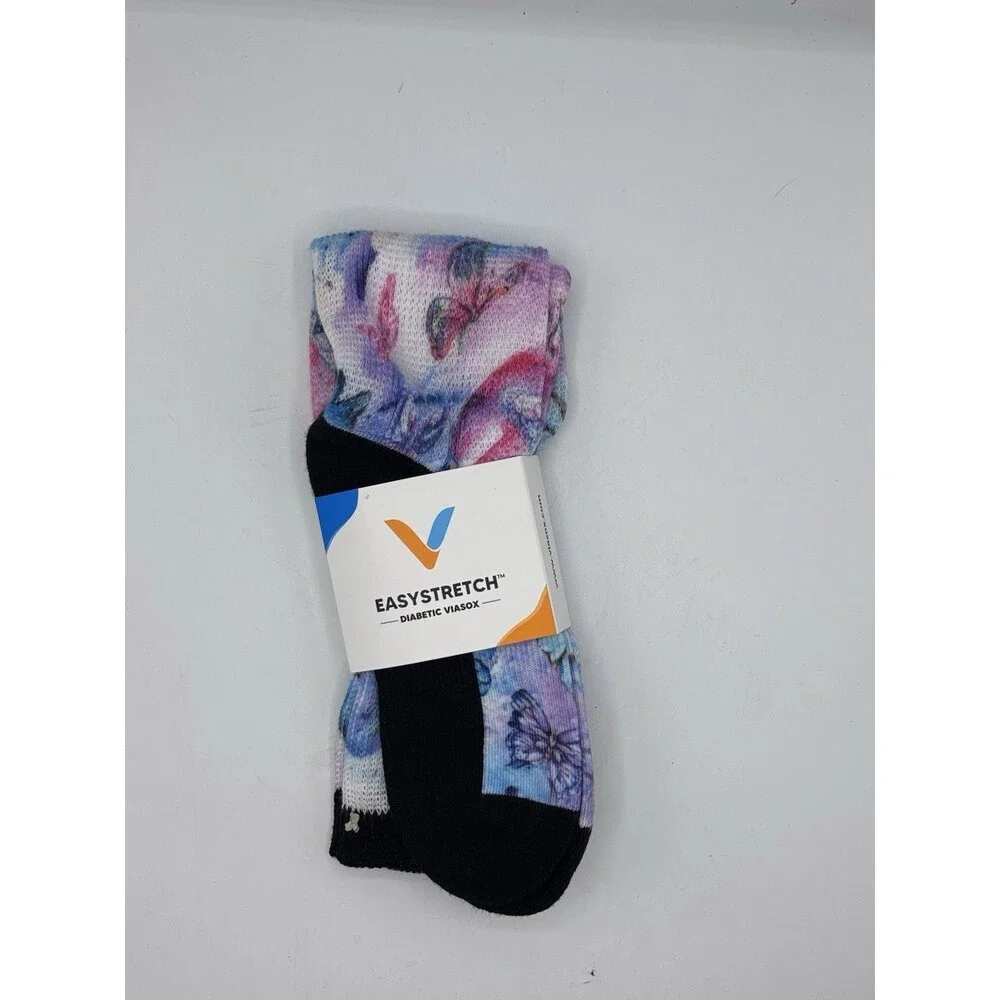 Viasox diabetic socks Butterfly Large Women 10-13 Men 9-12